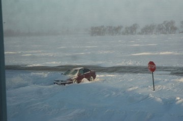 car in snow